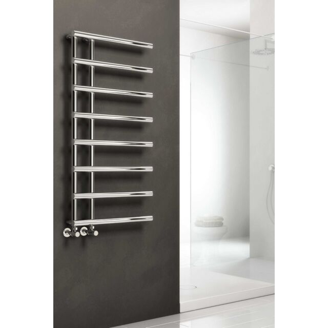 Alt Tag Template: Buy Reina Matera Steel Chrome Designer Heated Towel Rail 1412mm H x 500mm W Electric Only - Thermostatic by Reina for only £393.14 in Electric Thermostatic Towel Rails Vertical at Main Website Store, Main Website. Shop Now