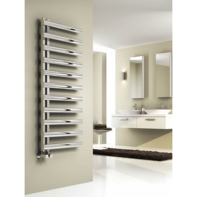 Alt Tag Template: Buy Reina Cavo Stainless Steel Brushed Designer Heated Towel Rail 530mm H x 500mm W - Dual Fuel - Thermostatic by Reina for only £339.48 in Dual Fuel Thermostatic Towel Rails at Main Website Store, Main Website. Shop Now