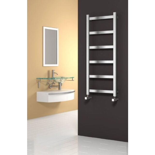 Alt Tag Template: Buy Reina Mina Stainless Steel Brushed Designer Towel Rail 750mm H x 480mm W - Dual Fuel - Standard by Reina for only £298.32 in Reina, Dual Fuel Standard Towel Rails at Main Website Store, Main Website. Shop Now