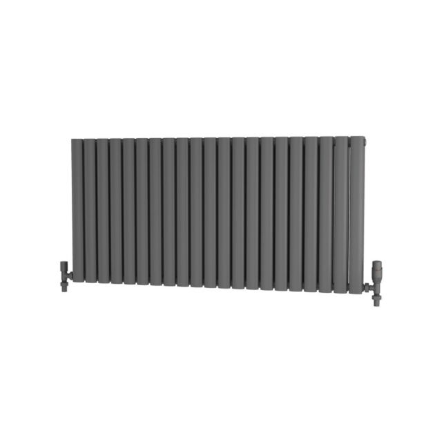 Alt Tag Template: Buy Traderad Elliptical Tube Steel Anthracite Horizontal Designer Radiator 600mm H x 1250mm W Double Panel - Central Heating by TradeRad for only £334.89 in Radiators, TradeRad, View All Radiators, Designer Radiators, TradeRad Radiators, Horizontal Designer Radiators, Traderad Elliptical Tube Designer Radiators, Anthracite Horizontal Designer Radiators at Main Website Store, Main Website. Shop Now
