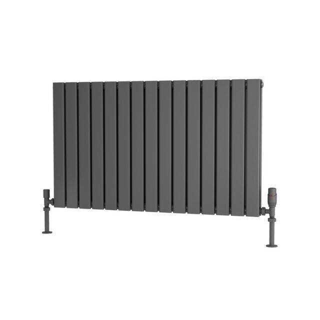 Alt Tag Template: Buy Traderad Flat Tube Steel Anthracite Horizontal Designer Radiator 600mm H x 1050mm W Double Panel - Electric Only - Thermostatic by TradeRad for only £415.99 in Shop By Brand, Radiators, TradeRad, View All Radiators, Electric Radiators, Electric Thermostatic Radiators, TradeRad Radiators, Traderad Flat Tube Radiators, Electric Thermostatic Horizontal Radiators at Main Website Store, Main Website. Shop Now