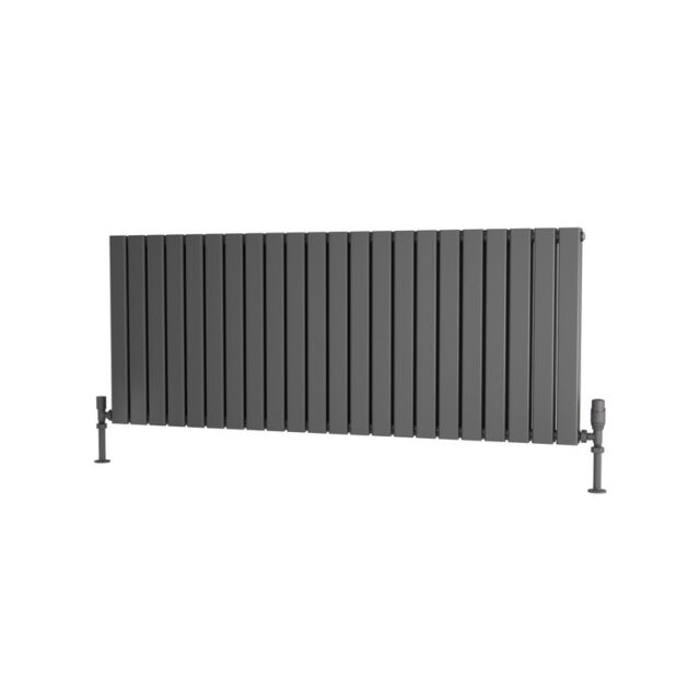 Alt Tag Template: Buy Traderad Flat Tube Steel Anthracite Horizontal Designer Radiator 600mm H x 1500mm W Double Panel - Central Heating by TradeRad for only £310.02 in Autumn Sale, Radiators, Designer Radiators, Horizontal Designer Radiators, Traderad Flat Tube Radiators, Anthracite Horizontal Designer Radiators at Main Website Store, Main Website. Shop Now