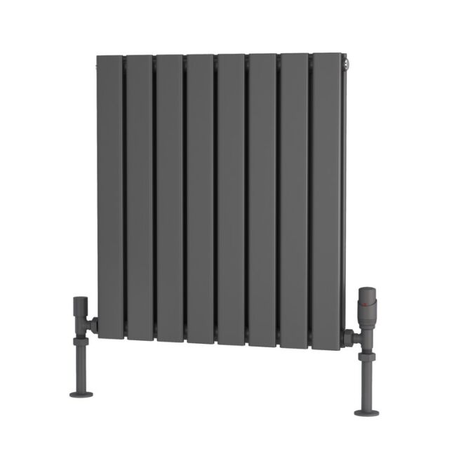 Alt Tag Template: Buy Traderad Flat Tube Steel Anthracite Horizontal Designer Radiator 600mm H x 600mm W Double Panel - Dual Fuel - Standard by TradeRad for only £288.81 in Shop By Brand, Radiators, Dual Fuel Radiators, TradeRad, Dual Fuel Standard Radiators, TradeRad Radiators, Traderad Flat Tube Radiators, Dual Fuel Standard Horizontal Radiators at Main Website Store, Main Website. Shop Now