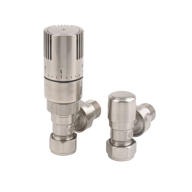 Alt Tag Template: Buy Rads 2 Rails Finchley Angeled TRV Valve Satin by Rads 2 Rails for only £116.00 in Rads 2 Rails, Rads 2 Rails Valves and Accessories, Thermostatic Radiator Valves, Radiator Valves, Towel Rail Valves at Main Website Store, Main Website. Shop Now