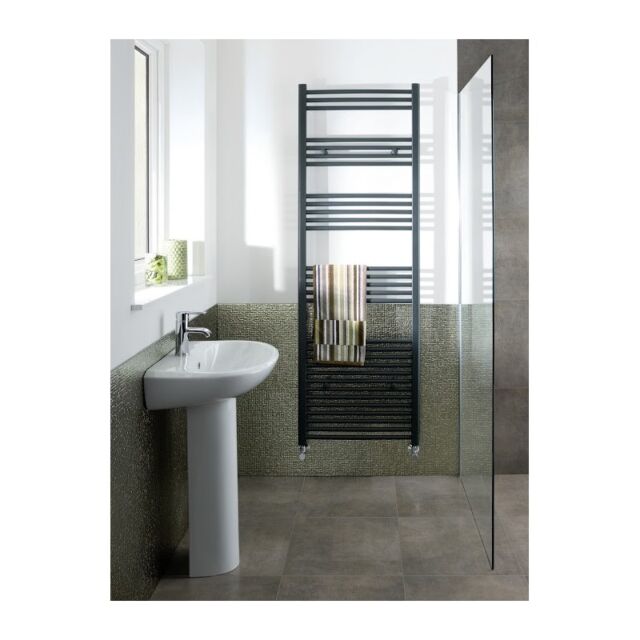 Alt Tag Template: Buy Eastbrook Wendover Straight Steel Matt Anthracite Heated Towel Rail 600mm H x 500mm W Dual Fuel - Standard by Eastbrook for only £194.24 in Eastbrook Co., Dual Fuel Standard Towel Rails at Main Website Store, Main Website. Shop Now