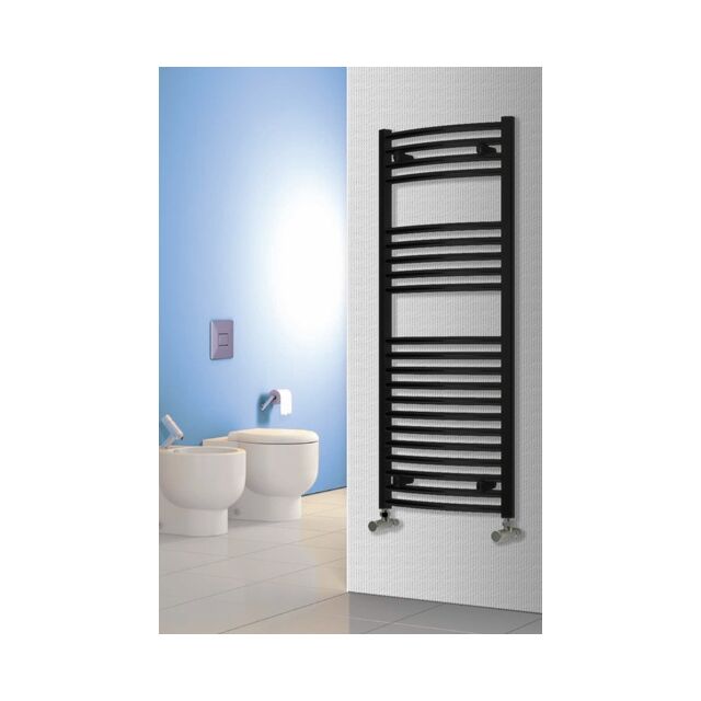 Alt Tag Template: Buy Reina Diva Steel Curved Black Heated Towel Rail by Reina for only £72.94 in Towel Rails, SALE, Black Designer Heated Towel Rails, Black Ladder Heated Towel Rails, Reina Heated Towel Rails, Black Curved Heated Towel Rails at Main Website Store, Main Website. Shop Now