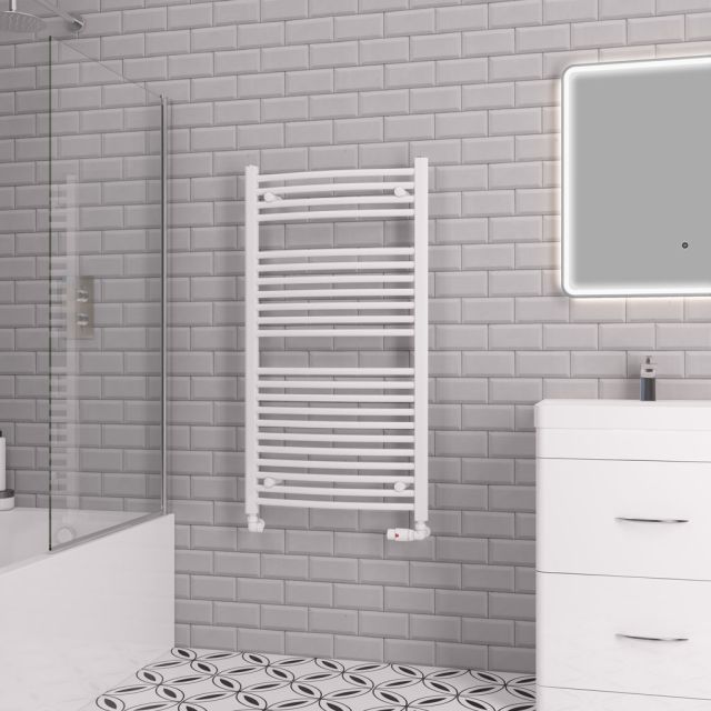 Alt Tag Template: Buy Eastbrook Biava Multirail Steel White Curved Heated Towel Rail 1118mm H x 600mm W Dual Fuel - Standard by Eastbrook for only £271.23 in Eastbrook Co., Dual Fuel Standard Towel Rails at Main Website Store, Main Website. Shop Now