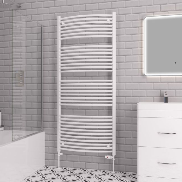 Alt Tag Template: Buy Eastbrook Biava Multirail Steel White Curved Heated Towel Rail 1720mm H x 750mm W Electric Only - Thermostatic by Eastbrook for only £336.22 in Eastbrook Co., Electric Thermostatic Towel Rails Vertical at Main Website Store, Main Website. Shop Now