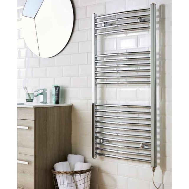 Alt Tag Template: Buy Kartell ECTR512C K-Rad Curved Electric Towel Rail 1200mm x 500mm, Chrome Plated by Kartell for only £257.70 in Towel Rails, Kartell UK, Electric Heated Towel Rails, Electric Standard Designer Towel Rails, Kartell UK Towel Rails at Main Website Store, Main Website. Shop Now