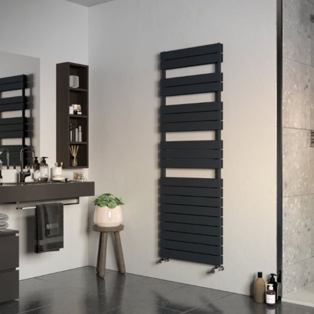 Alt Tag Template: Buy Eucotherm Mars Primus Duo Flat Panel Vertical Towel Radiator 970mm H x 500mm W, Anthracite by Eucotherm for only £400.37 in Shop By Brand, Towel Rails, Eucotherm, Heated Towel Rails Ladder Style, Eucotherm Towel Rails, Anthracite Ladder Heated Towel Rails at Main Website Store, Main Website. Shop Now