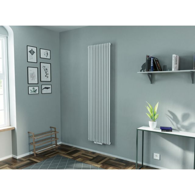 Alt Tag Template: Buy Eucotherm Gaja Double Tube Vertical Designer Radiator 1800mm H x 400mm W, White by Eucotherm for only £350.23 in Shop By Brand, Radiators, Eucotherm, View All Radiators, Designer Radiators, Eucotherm Radiators, Vertical Designer Radiators, White Vertical Designer Radiators at Main Website Store, Main Website. Shop Now