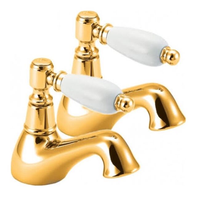 Alt Tag Template: Buy Methven Deva Georgian Brass Basin Tap Pair Gold by Methven Deva for only £161.74 in Taps & Wastes, Bath Taps at Main Website Store, Main Website. Shop Now