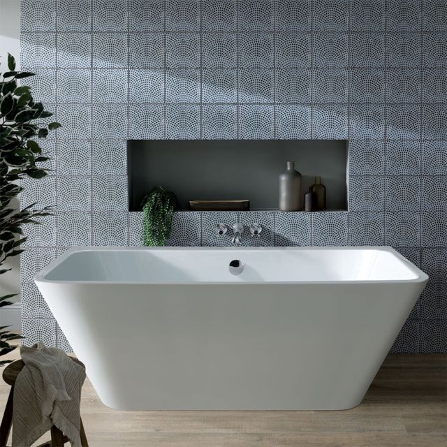 Alt Tag Template: Buy BC Designs Ancora Back-to-Wall Square Acrymite Acrylic Bath 1600mm x 730mm, Gloss White by BC Designs for only £1,208.24 in Shop By Brand, Baths, BC Designs, Standard Baths, BC Designs Baths, Straight Acrylic Baths at Main Website Store, Main Website. Shop Now