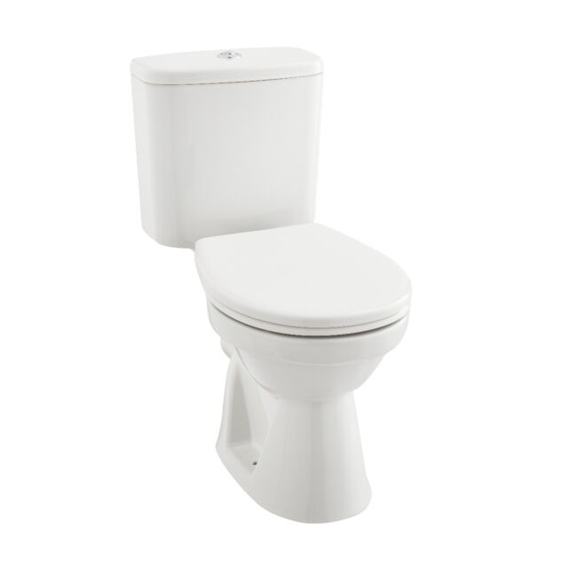 Alt Tag Template: Buy Kartell Milton Close Coupled Toilet with Push Button Cistern - Soft Close Seat by Kartell for only £149.71 in Suites, Toilets, Close Coupled Toilets at Main Website Store, Main Website. Shop Now