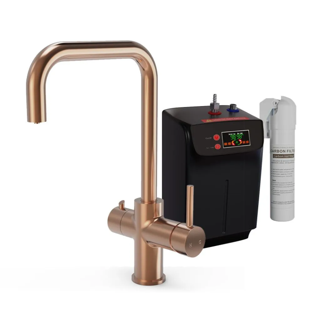 Alt Tag Template: Buy Ellsi 3 in 1 Instant Boiling Hot Water Kitchen Sink Mixer Tap, Brushed Copper Finish by Ellsi for only £334.61 in Kitchen, Kitchen Taps, ELLSI Designer Sinks & Taps, ELLSI Hot Water Taps, Instant boiling water tap at Main Website Store, Main Website. Shop Now