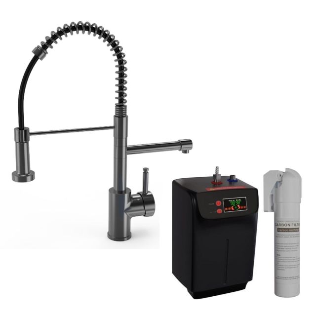 Alt Tag Template: Buy Ellsi Multiuse 3 in 1 Hot Water Kitchen Mixer Tap with Handset, Gun Metal Finish by Ellsi for only £573.00 in Kitchen, Kitchen Taps, ELLSI Designer Sinks & Taps, ELLSI Hot Water Taps, Instant boiling water tap at Main Website Store, Main Website. Shop Now