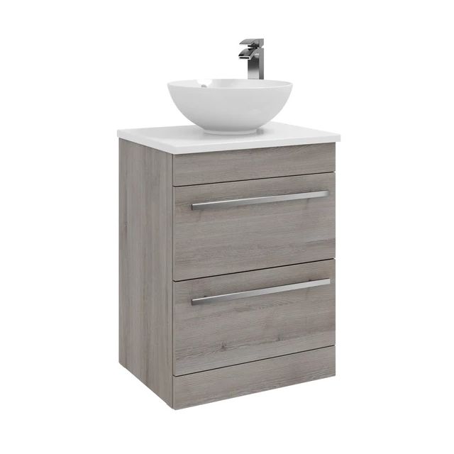 Alt Tag Template: Buy Kartell Purity F/S 2 Drawer Unit With Ceramic Worktop & Sit On Bowl 600mm x 450mm, Silver Oak by Kartell for only £497.30 in Suites, Furniture, Bathroom Cabinets & Storage, WC & Basin Complete Units, Kartell UK, Basins, Modern WC & Basin Units, Kartell UK Bathrooms, Modern Bathroom Cabinets, Kartell UK Baths at Main Website Store, Main Website. Shop Now
