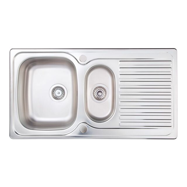 Alt Tag Template: Buy Reginox MONDELLO 1.5 Bowl 0.7 Gauge Stainless Steel Kitchen Sink with Drainer by Reginox for only £101.25 in Kitchen Sinks, Stainless Steel Kitchen Sinks, Reginox Stainless Steel Kitchen Sinks at Main Website Store, Main Website. Shop Now