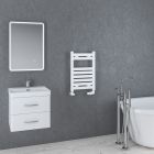 Alt Tag Template: Buy Eastbrook Staverton Steel White Heated Towel Rail 600mm H x 400mm W Electric Only - Standard by Eastbrook for only £219.95 in Eastbrook Co., Electric Standard Designer Towel Rails at Main Website Store, Main Website. Shop Now