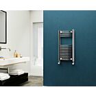 Alt Tag Template: Buy Eastgate 22mm Steel Curved Chrome Heated Towel Rail 800mm H x 400mm W - Electric Only - Thermostatic, 1100 BTUs by Eastgate for only £229.57 in Electric Thermostatic Towel Rails Vertical at Main Website Store, Main Website. Shop Now