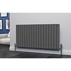 Alt Tag Template: Buy Eastgate Eben Steel Anthracite Horizontal Designer Radiator 600mm H x 1224mm W Double Panel - Dual Fuel - Thermostatic by Eastgate for only £473.98 in Shop By Brand, Radiators, Dual Fuel Radiators, Eastgate Radiators, Dual Fuel Thermostatic Radiators, Dual Fuel Thermostatic Horizontal Radiators at Main Website Store, Main Website. Shop Now