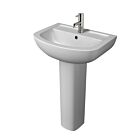 Alt Tag Template: Buy Kartell Studio 1 Tap Hole Basin with Full Pedestal 550mm by Kartell for only £154.29 in Suites, Toilets and Basin Suites, Kartell UK, Bathroom Accessories, Basins, Kartell UK Bathrooms, Modern Toilet & Basin Sets, Pedestal Basins, Kartell UK - Toilets, Kartell UK Baths at Main Website Store, Main Website. Shop Now