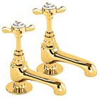 Alt Tag Template: Buy Methven Deva Coronation Brass Basin Tap Pair Gold by Methven for only £137.80 in Taps & Wastes, Basin Taps, Basin Tap Pairs at Main Website Store, Main Website. Shop Now