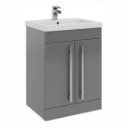 Alt Tag Template: Buy Kartell Purity F/S 2 Door Vanity with Mid Depth Basin 600mm x 450mm, Storm Grey by Kartell for only £344.78 in Furniture, Suites, Basins, Bathroom Vanity Units, Bathroom Cabinets & Storage, Modern Vanity Units, Modern Bathroom Cabinets at Main Website Store, Main Website. Shop Now
