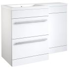 Alt Tag Template: Buy Kartell Matrix 2 Drawer L-Shaped 1100mm RH Furniture Pack with Cistern, White Gloss by Kartell for only £635.16 in Furniture, Basins, Kartell UK, Bathroom Cabinets & Storage, Kartell UK Bathrooms, Modern Bathroom Cabinets, Modern Toilet & Basin Sets at Main Website Store, Main Website. Shop Now