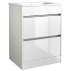 Alt Tag Template: Buy Kartell Ceramic Basin with Floor Standing 2 Drawer Cabinet 600mm x 460mm, White by Kartell for only £441.34 in Suites, Furniture, Toilets and Basin Suites, Bathroom Cabinets & Storage, Kartell UK, Basins, Kartell UK Bathrooms, Modern Bathroom Cabinets, Kartell UK - Toilets, Kartell UK Baths at Main Website Store, Main Website. Shop Now