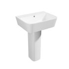Alt Tag Template: Buy Kartell K-Vit Genoa Square 550mm 1TH Basin with Full Pedestal, White Finish by Kartell for only £187.43 in Suites, Basins, Kartell UK, Toilets and Basin Suites, Kartell UK Bathrooms, Pedestal Basins, Kartell UK Baths, Kartell UK - Toilets at Main Website Store, Main Website. Shop Now