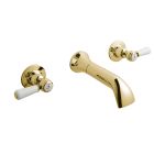 Alt Tag Template: Buy BC Designs Victrion Gold Lever Brass Manual 3 Hole Wall Mounted Basin Filler Tap by BC Designs for only £320.00 in Taps & Wastes, Shop By Brand, Basin Taps, BC Designs, BC Designs Taps, Basin Mixers Taps at Main Website Store, Main Website. Shop Now