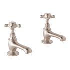Alt Tag Template: Buy BC Designs Brass Victrion Crosshead Deck Mounted Basin Pillar Taps, Brushed Nickel by BC Designs for only £169.34 in Taps & Wastes, Shop By Brand, Basin Taps, BC Designs, BC Designs Taps, Basin Tap Pairs at Main Website Store, Main Website. Shop Now