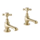 Alt Tag Template: Buy BC Designs Brass Victrion Crosshead Deck Mounted Basin Pillar Taps, Brushed Gold by BC Designs for only £169.34 in Taps & Wastes, Shop By Brand, Basin Taps, BC Designs, BC Designs Taps, Basin Tap Pairs at Main Website Store, Main Website. Shop Now