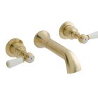 Alt Tag Template: Buy BC Designs Victrion Brushed Gold Lever Brass Manual 3 Hole Wall Mounted Basin Filler Tap by BC Designs for only £320.00 in Taps & Wastes, Shop By Brand, Basin Taps, BC Designs, BC Designs Taps, Basin Mixers Taps at Main Website Store, Main Website. Shop Now