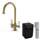 Alt Tag Template: Buy Ellsi Traditional Cruciform 3-in1 Hot Water Kitchen Sink Tap, Brushed Gold Finish by Ellsi for only £523.20 in ELLSI Designer Sinks & Taps, ELLSI Hot Water Taps, Instant boiling water tap at Main Website Store, Main Website. Shop Now