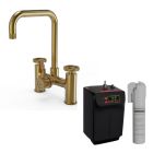 Alt Tag Template: Buy Ellsi Industrial bridge 3 in 1 Instant Hot Water Kitchen Sink Tap, Brushed Gold Finish by Ellsi for only £611.20 in Kitchen, Kitchen Taps, ELLSI Designer Sinks & Taps, ELLSI Hot Water Taps, Instant boiling water tap at Main Website Store, Main Website. Shop Now