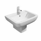 Alt Tag Template: Buy Kartell 550MM Studio Square Single Tap Hole Basin with Semi Pedestal, White by Kartell for only £157.71 in Suites, Basins, Kartell UK, Toilets and Basin Suites, Kartell UK Bathrooms, Semi-Pedestal Basins, Kartell UK Baths, Kartell UK - Toilets at Main Website Store, Main Website. Shop Now