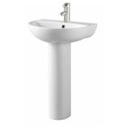 Alt Tag Template: Buy Kartell K-Vit Kameo 550mm Single Tap Hole 1TH Basin with Full Pedestal, White by Kartell for only £141.50 in Suites, Basins, Kartell UK, Toilets and Basin Suites, Kartell UK Bathrooms, Pedestal Basins, Kartell UK Baths, Kartell UK - Toilets at Main Website Store, Main Website. Shop Now