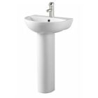 Alt Tag Template: Buy Kartell K-Vit Kameo 450mm Single Tap Hole Basin with Full Pedestal, White by Kartell for only £152.00 in Suites, Basins, Kartell UK, Toilets and Basin Suites, Kartell UK Bathrooms, Pedestal Basins, Kartell UK Baths, Kartell UK - Toilets at Main Website Store, Main Website. Shop Now
