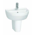 Alt Tag Template: Buy Kartell K-Vit Style Round Cloakroom Basin with Semi Pedestal 450mm, White by Kartell for only £139.50 in Suites, Basins, Kartell UK, Kartell UK Bathrooms, Semi-Pedestal Basins, Cloakroom Basins at Main Website Store, Main Website. Shop Now