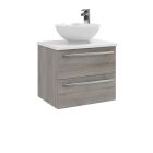 Alt Tag Template: Buy Kartell Wall Mounted Cabinet with Ceramic Worktop & Sit On Bowl 600mm x 450mm, Silver Oak by Kartell for only £552.27 in Suites, Furniture, Bathroom Cabinets & Storage, WC & Basin Complete Units, Kartell UK, Basins, Modern WC & Basin Units, Kartell UK Bathrooms, Modern Bathroom Cabinets, Kartell UK Baths at Main Website Store, Main Website. Shop Now