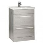 Alt Tag Template: Buy Kartell Purity F/S 2 Drawer Vanity Unit with Basin 600mm x 450mm, Silver Oak by Kartell for only £379.61 in Suites, Furniture, Bathroom Cabinets & Storage, WC & Basin Complete Units, Bathroom Vanity Units, Kartell UK, Basins, Modern Vanity Units, Modern WC & Basin Units, Kartell UK Bathrooms, Modern Bathroom Cabinets, Kartell UK Baths at Main Website Store, Main Website. Shop Now