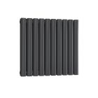 Alt Tag Template: Buy Reina Neva Steel Anthracite Horizontal Designer Radiator 550mm H x 826mm W Double Panel Dual Fuel - Thermostatic by Reina for only £373.99 in Shop By Brand, Radiators, Dual Fuel Radiators, Reina, Dual Fuel Thermostatic Radiators, Dual Fuel Thermostatic Horizontal Radiators at Main Website Store, Main Website. Shop Now