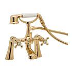 Alt Tag Template: Buy Methven Deva Tudor Brass Pillar Mounted Bath Shower Mixer Gold by Methven for only £263.63 in Taps & Wastes, Methven, Bath Taps, Methven Taps, Wall Mounted Bath Taps, Bath Shower Mixers at Main Website Store, Main Website. Shop Now