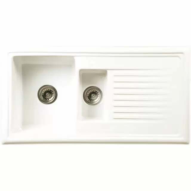 Alt Tag Template: Buy Reginox White Ceramic 1.5 Bowl Kitchen Sink by Reginox for only £220.28 in Autumn Sale, February Sale, January Sale, Reginox, Ceramic Kitchen Sinks, Reginox Ceramic Kitchen Sinks at Main Website Store, Main Website. Shop Now