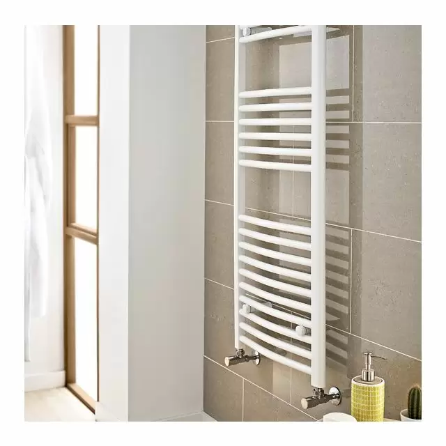 Alt Tag Template: Buy Kartell K-Rail 22mm Steel Curved White Plated Heated Towel Rail 800mm x 300mm by Kartell for only £55.20 in Towel Rails, Kartell UK, Heated Towel Rails Ladder Style, Kartell UK Towel Rails, White Ladder Heated Towel Rails, Curved Stainless Steel Heated Towel Rails, Curved White Heated Towel Rails at Main Website Store, Main Website. Shop Now