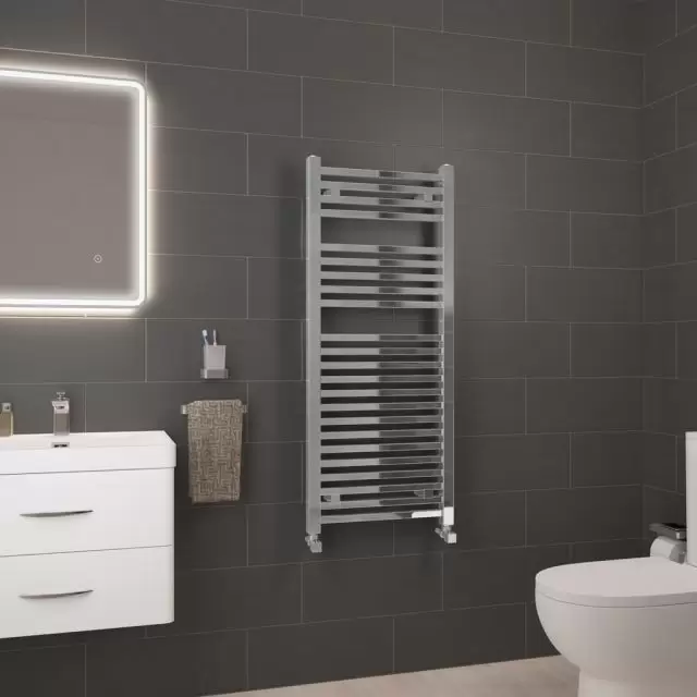 Alt Tag Template: Buy Eastbrook Biava Square Steel Chrome Heated Towel Rail 1200mm H x 400mm W Dual Fuel - Thermostatic by Eastbrook for only £551.97 in Eastbrook Co., Dual Fuel Thermostatic Towel Rails at Main Website Store, Main Website. Shop Now