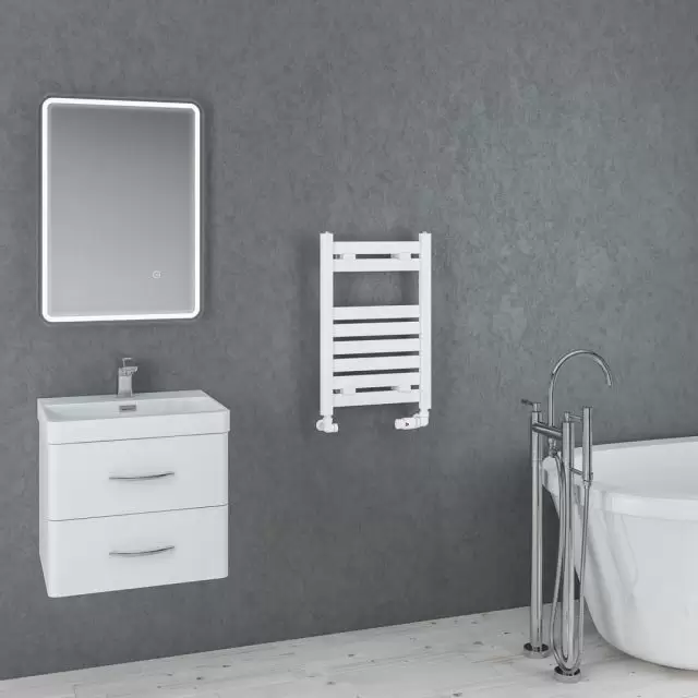 Alt Tag Template: Buy Eastbrook Staverton Steel White Heated Towel Rail 600mm H x 600mm W Electric Only - Standard by Eastbrook for only £228.54 in Eastbrook Co., Electric Standard Designer Towel Rails at Main Website Store, Main Website. Shop Now