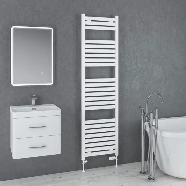 Alt Tag Template: Buy Eastbrook Staverton Steel White Heated Towel Rail 1800mm H x 500mm W Dual Fuel - Thermostatic by Eastbrook for only £439.84 in Eastbrook Co., Dual Fuel Thermostatic Towel Rails at Main Website Store, Main Website. Shop Now